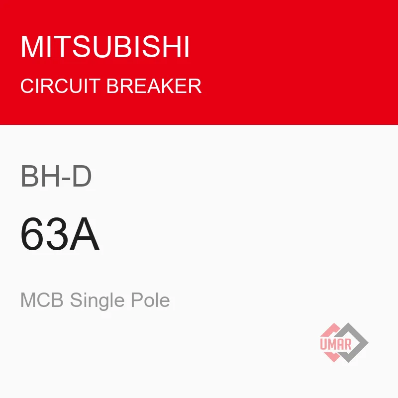 Mitsubishi BH-D 63A MCB Single Pole