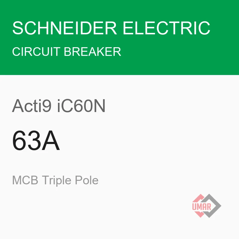 Schneider Electric Acti9 iC60N 63A MCB Triple Pole