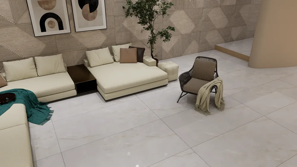 Ghani Alabaster Glow Polished Porcelain Tile variant 4