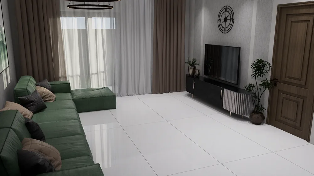 Ghani Arctic Veil White Polished Porcelain Tile variant 4