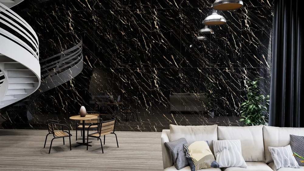 Ghani Black Monarch Polished Porcelain Tile variant 4