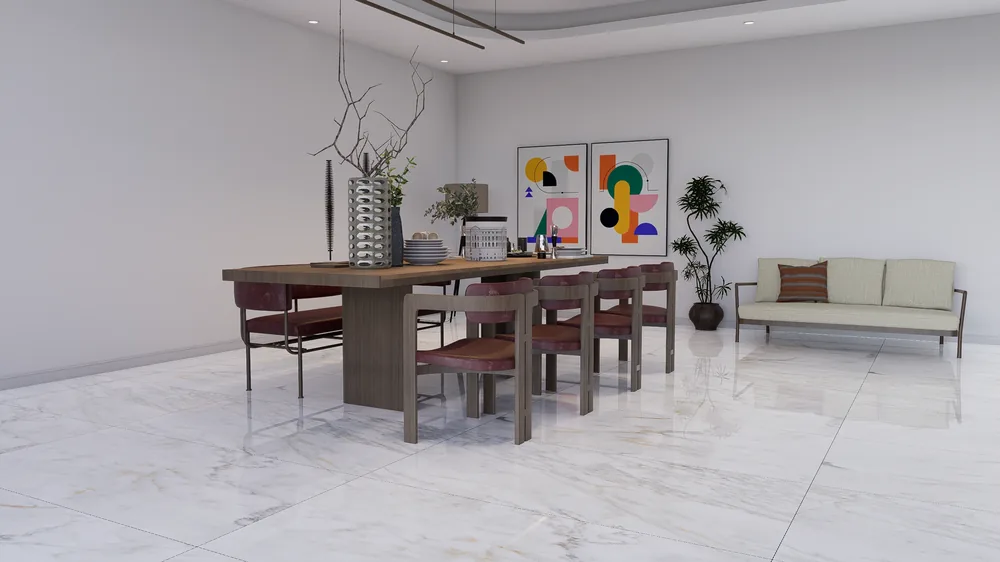 Ghani Calacatta Pearl Polished Porcelain Tile variant 4