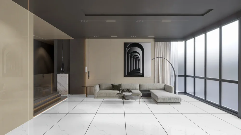 Ghani Crystal White (36×72) PG-918038 Polished Porcelain Tile variant 4