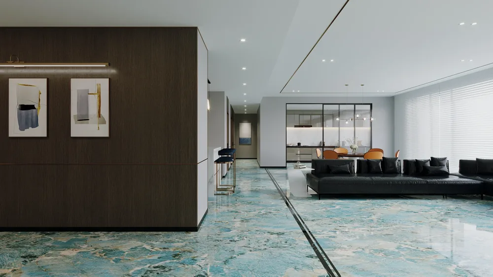 Ghani Ionian Blue Polished Porcelain Tile variant 4
