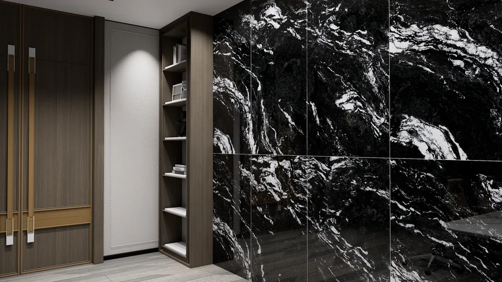Ghani Obsidian Rift Polished Porcelain Tile variant 4