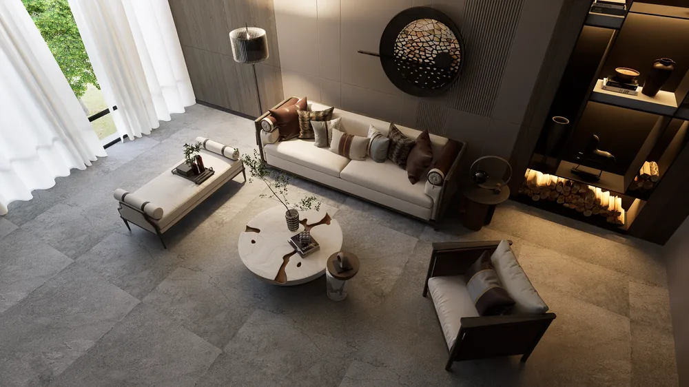 Ghani Slate Horizon Matt Porcelain Tile variant 4