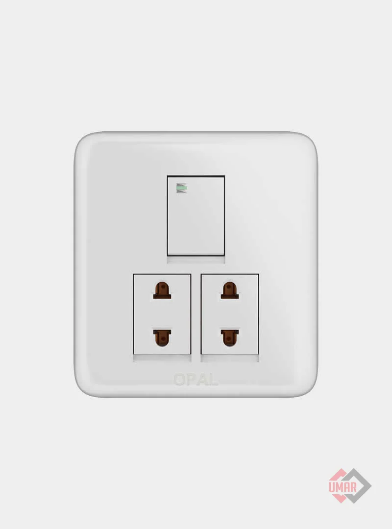 Opal 1 Switch + 2 Sockets (Royal Series)