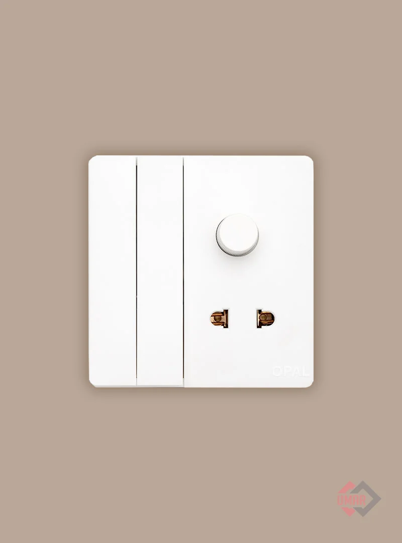 Opal 2 Switches + 1 Socket + 1 Dimmer (Prium Series)