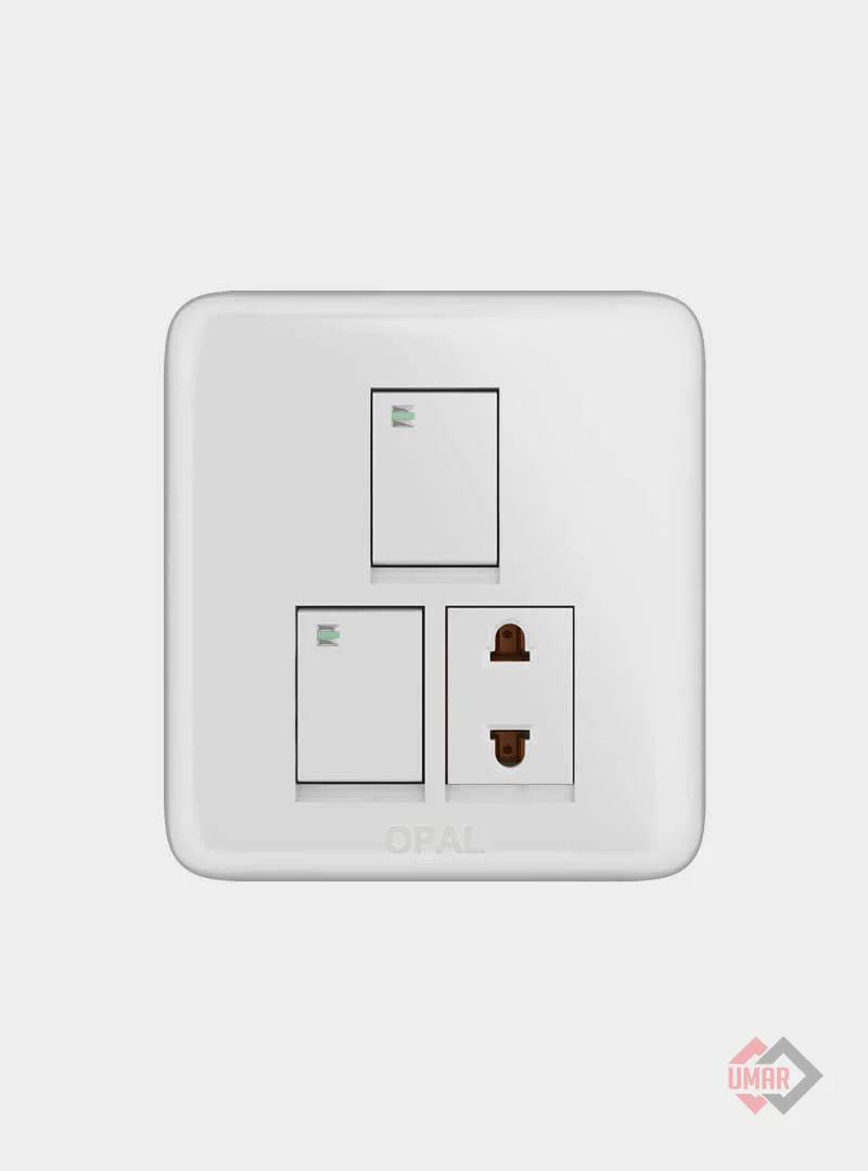 Opal 2 Switches + 1 Socket (Royal Series)