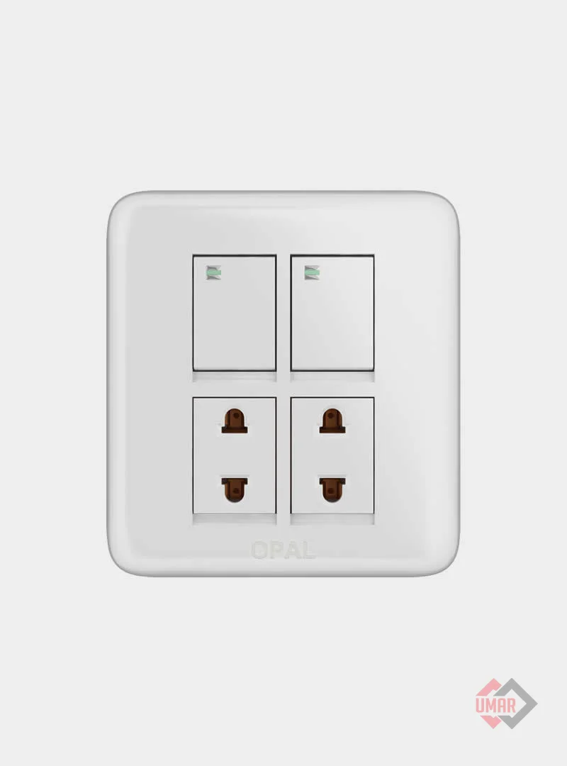 Opal 2 Switches + 2 Sockets (Royal Series)