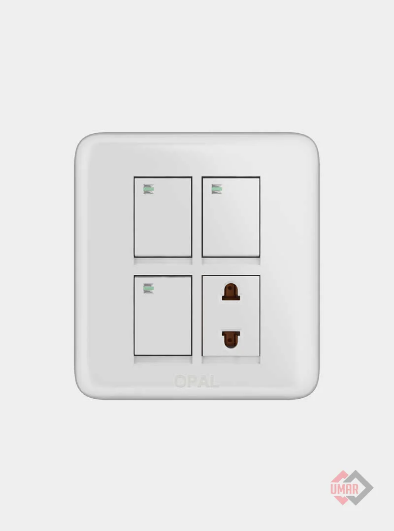 Opal 3 Switches + 1 Socket (Royal Series)