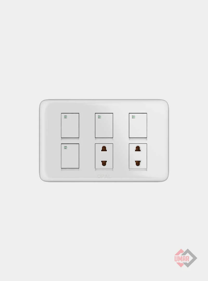 Opal 4 Switches + 1 Socket (Royal Series)