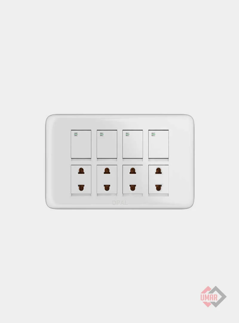 Opal 4 Switches + 4 Sockets (Royal Series)