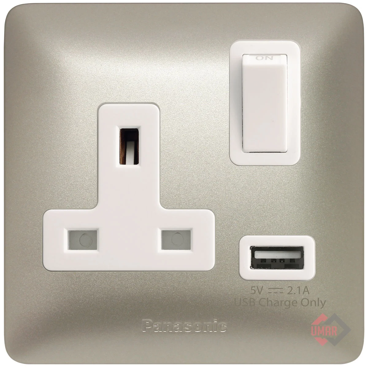 Panasonic 1G DP Switched BS Socket with USB Charger (Simplus Series)