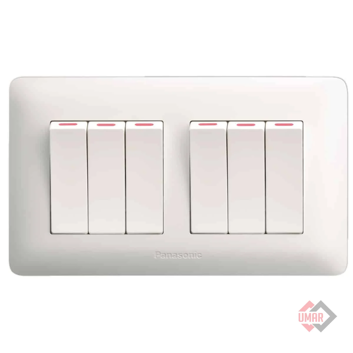Panasonic 6G 1-Way Switch (3×6)-White (Simplus Series)