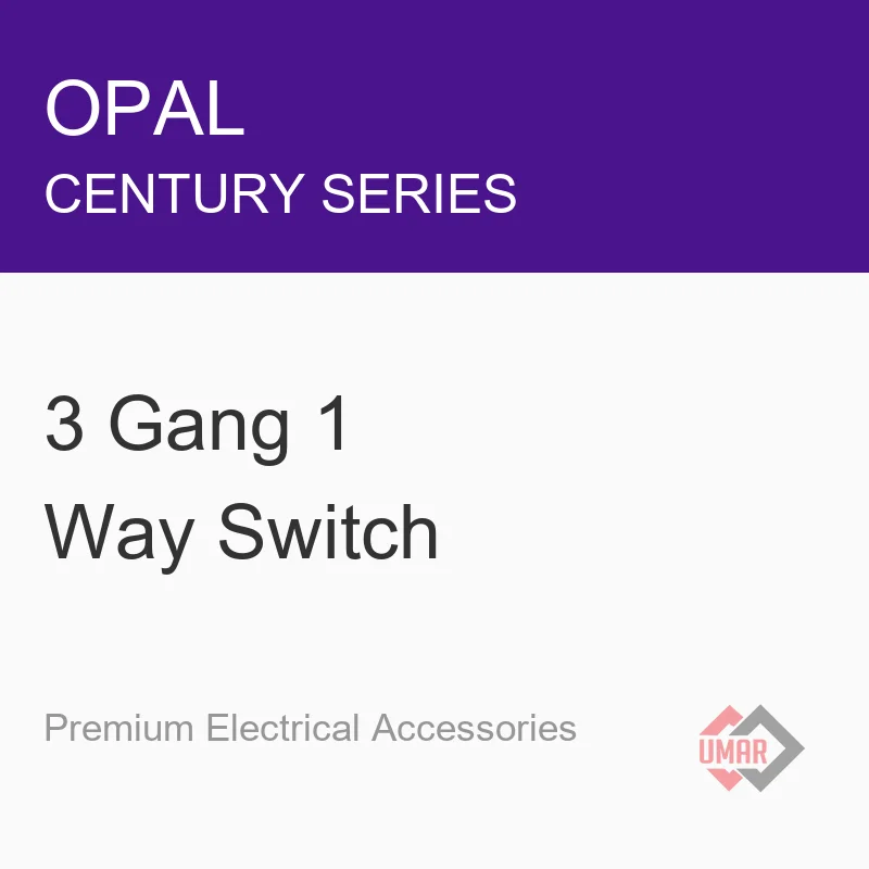 Opal 3 Gang 1 Way Switch (Century Series)