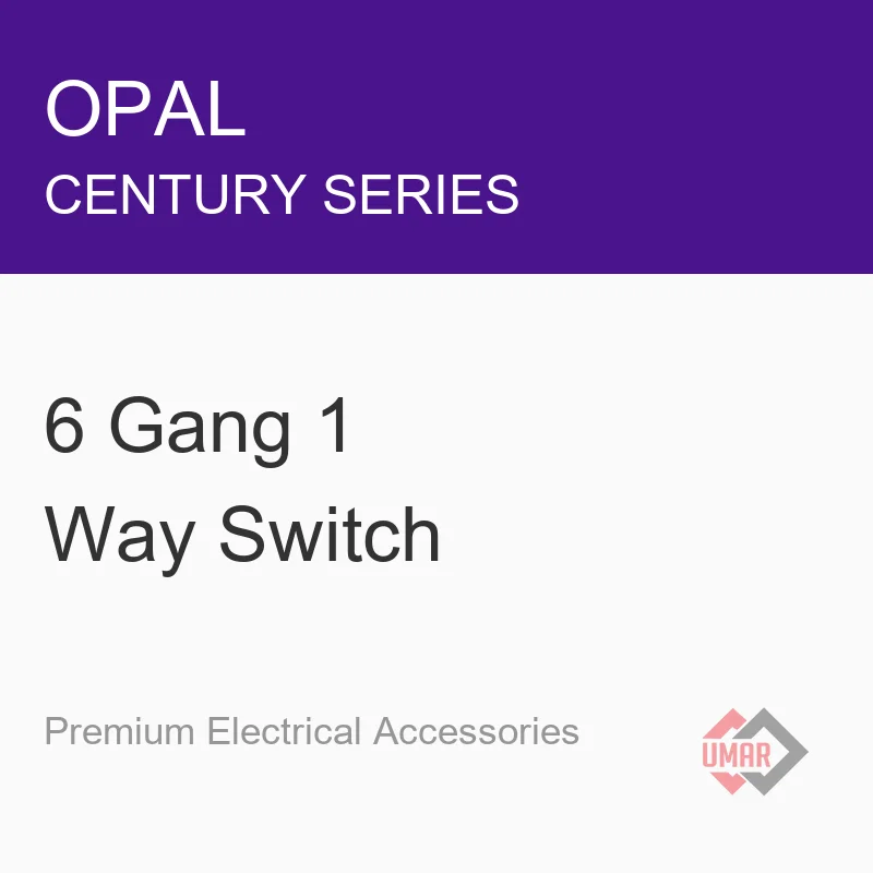 Opal 6 Gang 1 Way Switch (Century Series)