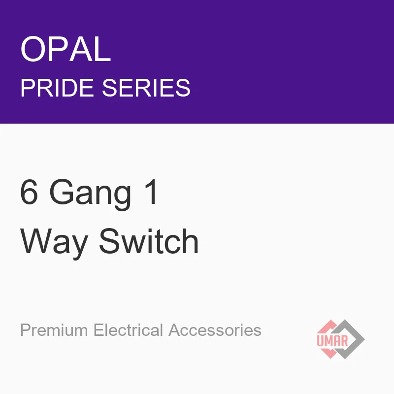 Opal 6 Gang 1 Way Switch (Pride Series)