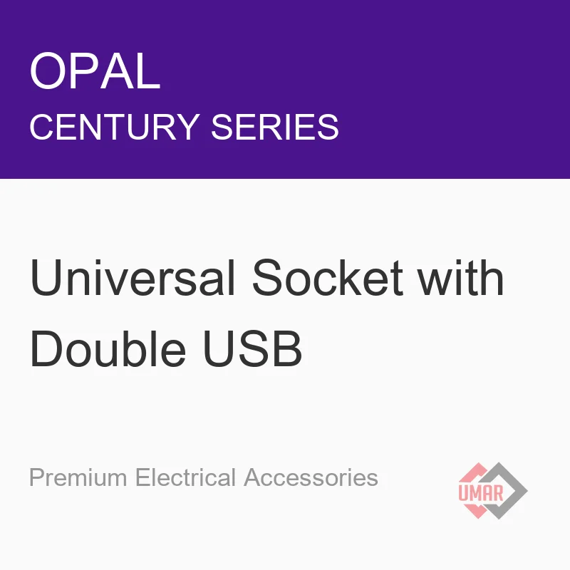 Opal Universal Socket with Double USB (Century Series)