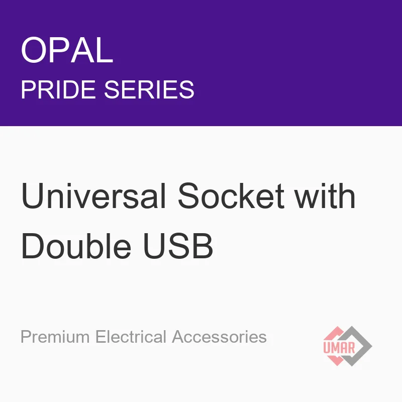 Opal Universal Socket with Double USB (Pride Series)